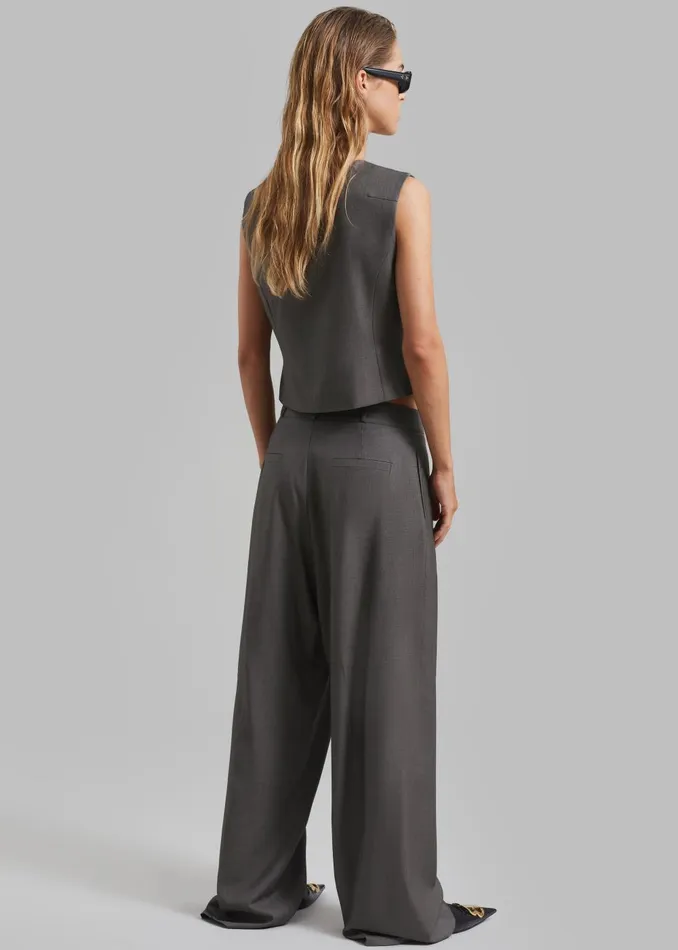 Women Ivey Vest 8211 Grey Melange The Frankie Shop Outerwear