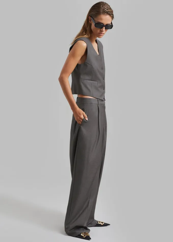 Women Ivey Vest 8211 Grey Melange The Frankie Shop Outerwear