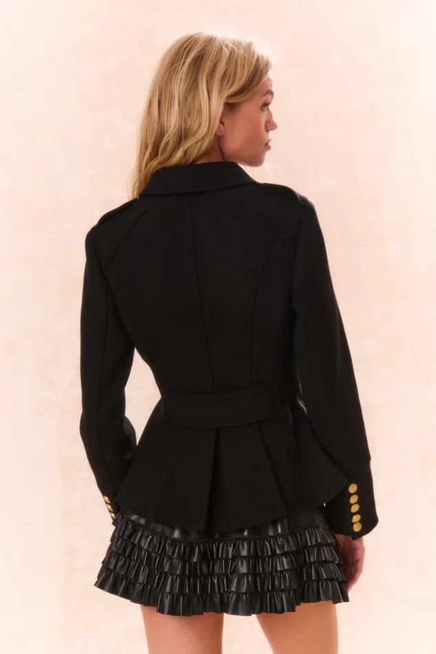 Women Jackets and Coats LoveShackFancy Theda WoolBlend Military Jacket Black Women Jackets and Coats LoveShackFancy Theda WoolBlend Military Jacket Black