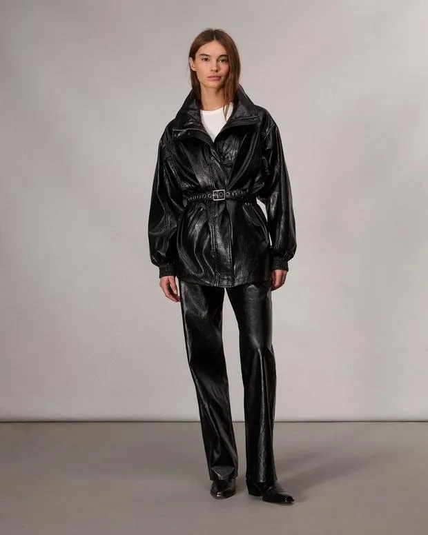 Women Jackets and Coats Rag and Bone Monica Faux Leather Jacket Black