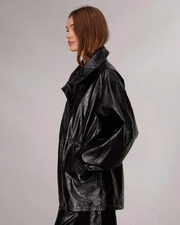 Women Jackets and Coats Rag and Bone Monica Faux Leather Jacket Black