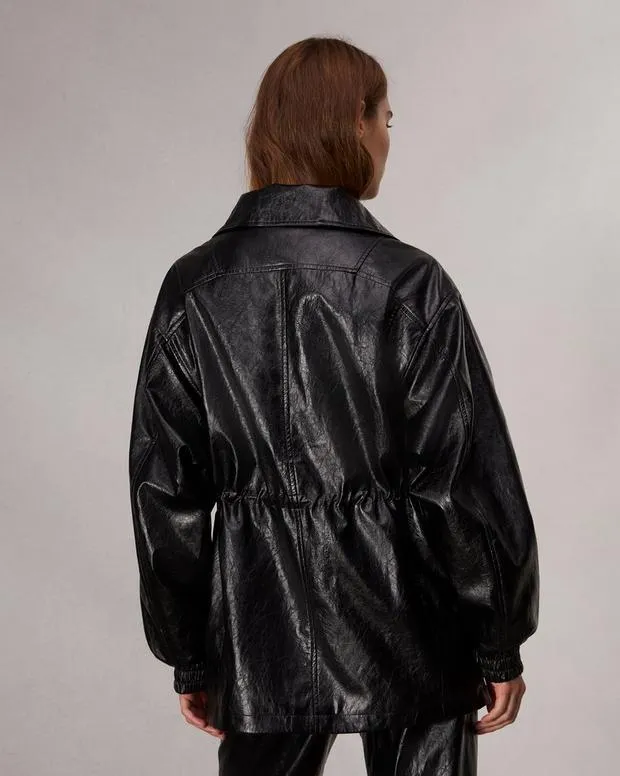 Women Jackets and Coats Rag and Bone Monica Faux Leather Jacket Black