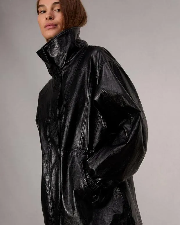 Women Jackets and Coats Rag and Bone Monica Faux Leather Jacket Black