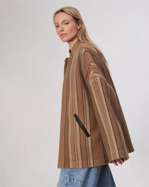 Women Jackets and Coats Rag and Bone Penny Stripe Coat Brown Stripe