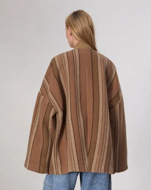 Women Jackets and Coats Rag and Bone Penny Stripe Coat Brown Stripe