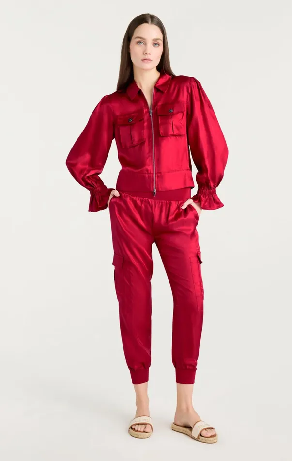 Women Jackets Cinq Sept Long Sleeve Holly Jacket Red Currant