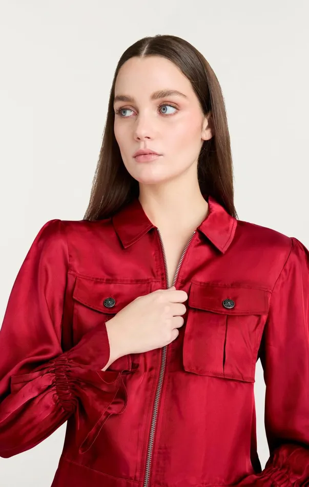 Women Jackets Cinq Sept Long Sleeve Holly Jacket Red Currant