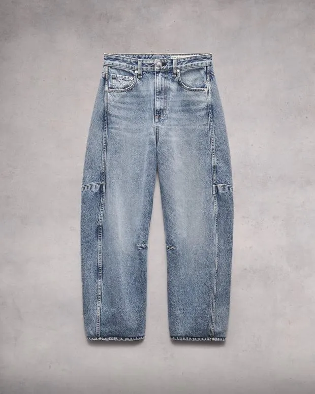 Women Jeans Rag and Bone Charlie Ankle BarrelLeg Jean Lightweight Rigid Denim Harmony