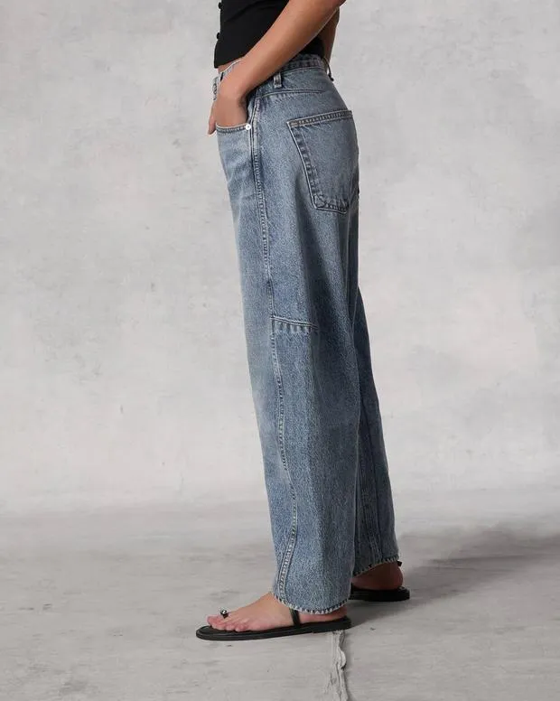 Women Jeans Rag and Bone Charlie Ankle BarrelLeg Jean Lightweight Rigid Denim Harmony