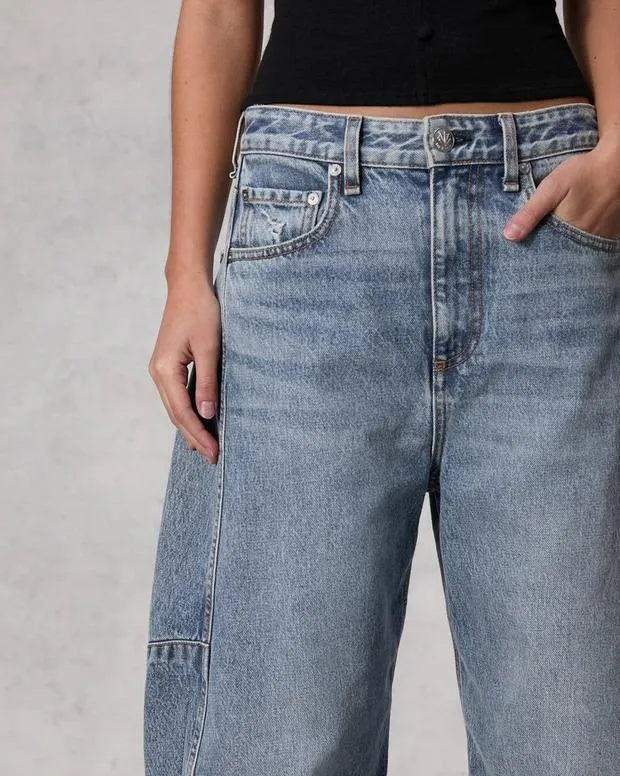 Women Jeans Rag and Bone Charlie Ankle BarrelLeg Jean Lightweight Rigid Denim Harmony