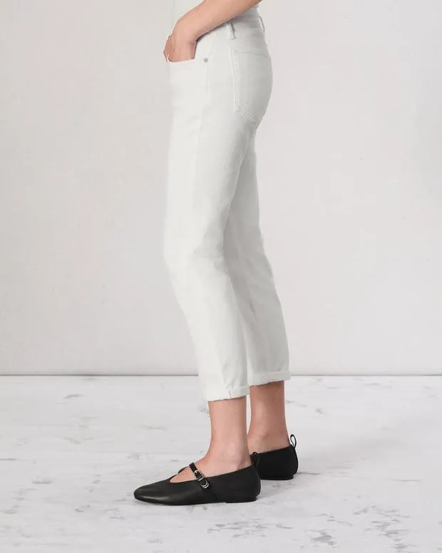 Women Jeans Rag and Bone Dre Slim Boyfriend Jean Vintage Stretch Denim Optic White