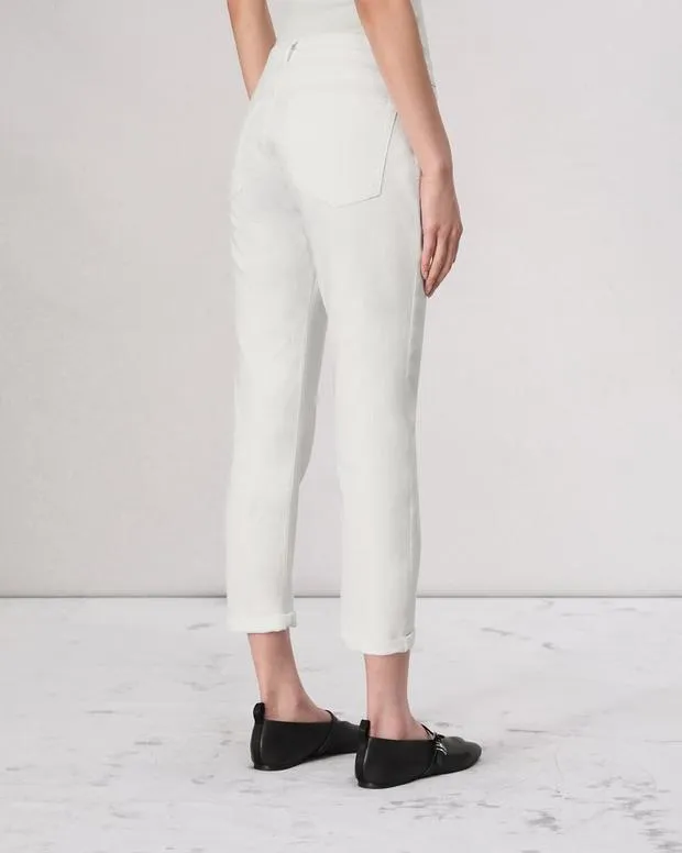 Women Jeans Rag and Bone Dre Slim Boyfriend Jean Vintage Stretch Denim Optic White