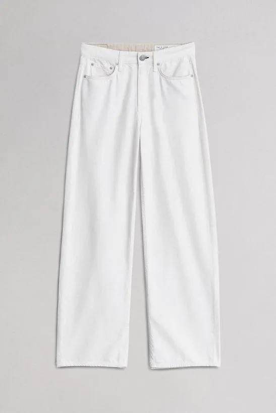 Women Jeans Rag and Bone Featherweight Logan WideLeg Jean Featherweight Denim Ecru