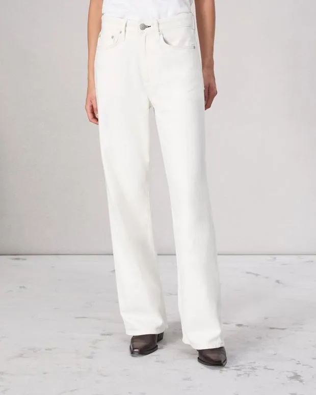 Women Jeans Rag and Bone Featherweight Logan WideLeg Jean Featherweight Denim Ecru