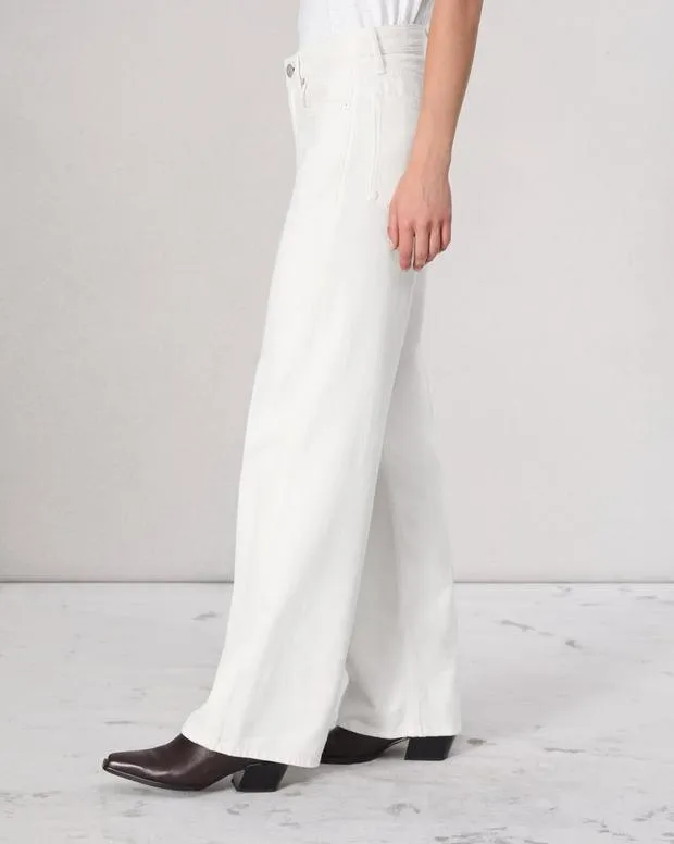 Women Jeans Rag and Bone Featherweight Logan WideLeg Jean Featherweight Denim Ecru