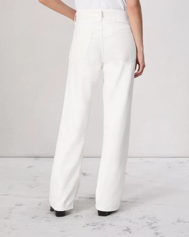 Women Jeans Rag and Bone Featherweight Logan WideLeg Jean Featherweight Denim Ecru
