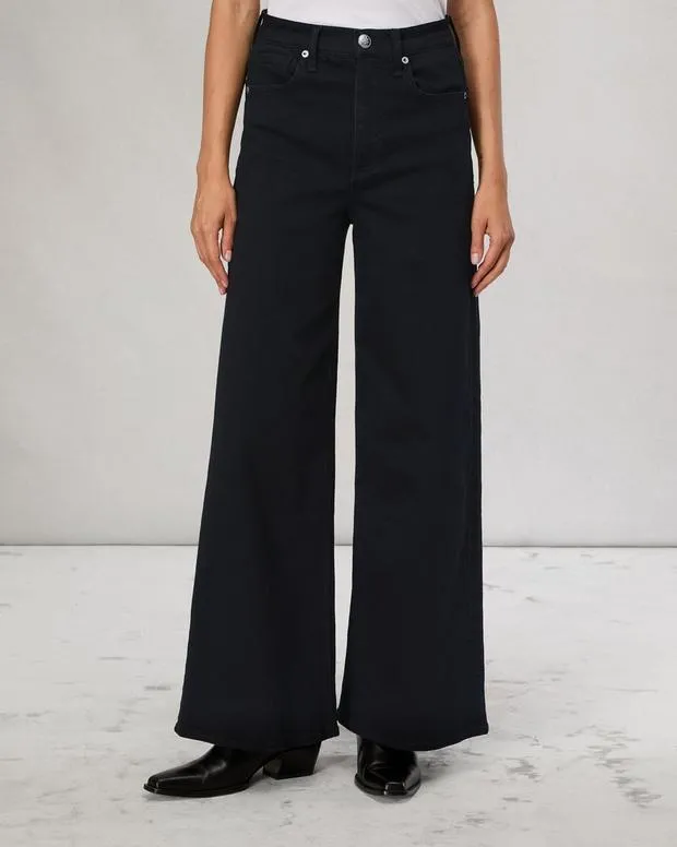 Women Jeans Rag and Bone Flexi Sofie Ankle WideLeg Jean Flexi Smooth and Sculpt Denim Black