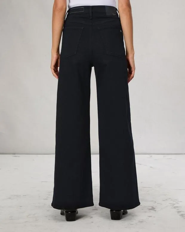 Women Jeans Rag and Bone Flexi Sofie Ankle WideLeg Jean Flexi Smooth and Sculpt Denim Black