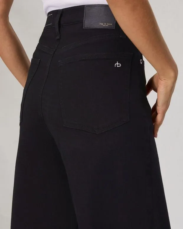 Women Jeans Rag and Bone Flexi Sofie Ankle WideLeg Jean Flexi Smooth and Sculpt Denim Black