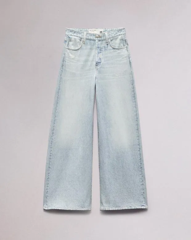 Women Jeans Rag and Bone Miramar Terry Sofie AnkleLength Pant Cotton Terry Meadowblue