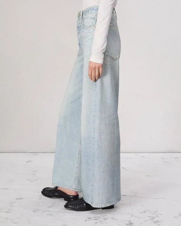 Women Jeans Rag and Bone Miramar Terry Sofie AnkleLength Pant Cotton Terry Meadowblue