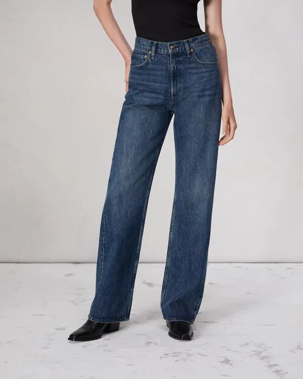 Women Jeans Rag and Bone Shea Relaxed Straight Jean Lightweight Rigid Denim Adeline