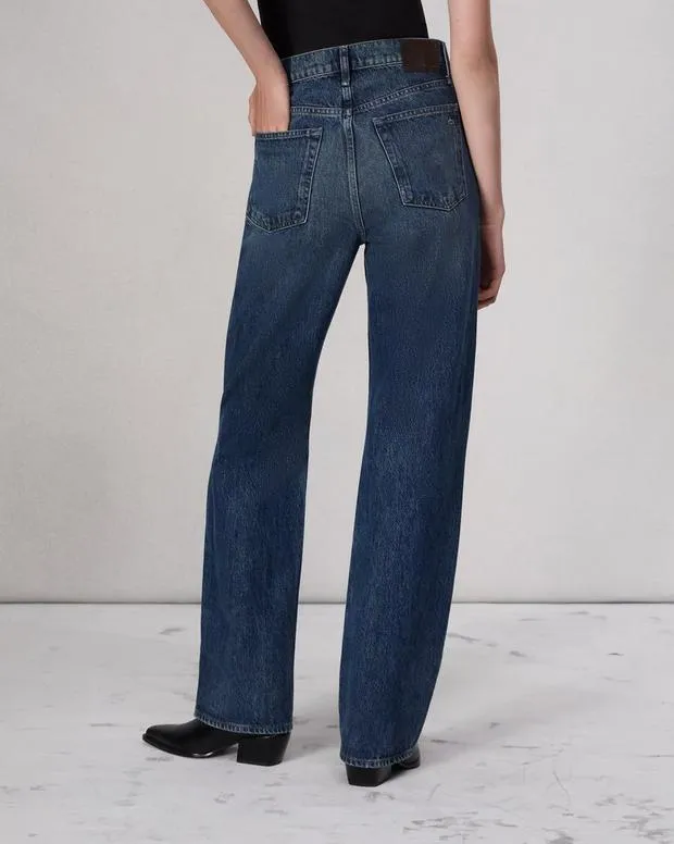 Women Jeans Rag and Bone Shea Relaxed Straight Jean Lightweight Rigid Denim Adeline