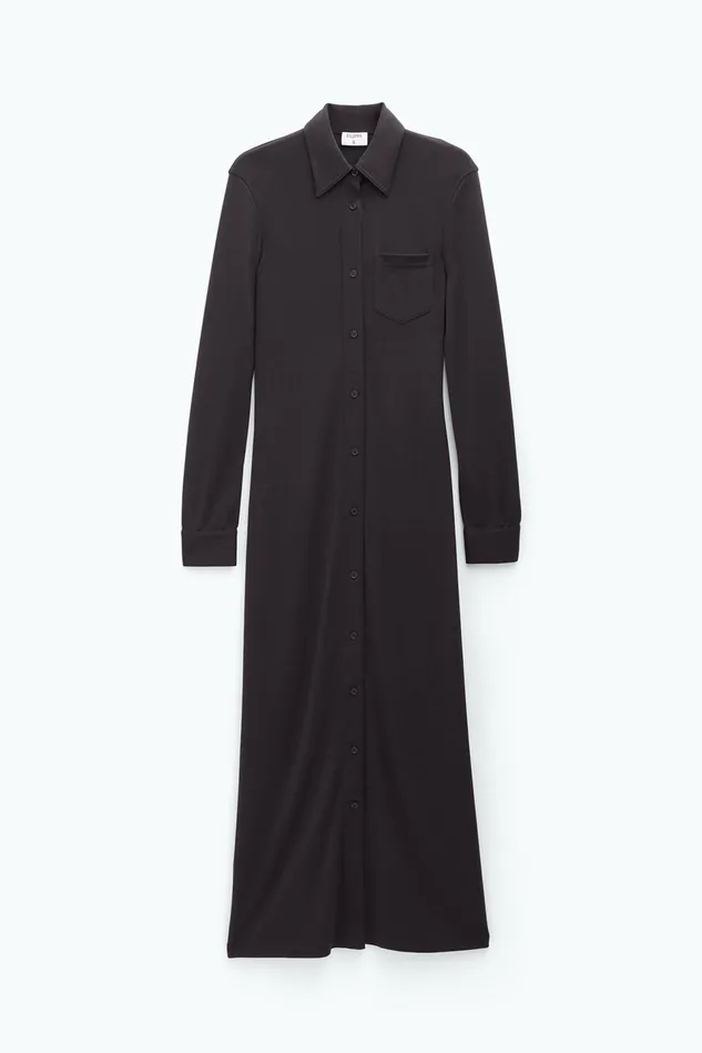 Women Jersey Shirt Dress Dark Chocolate Filippa K Dresses