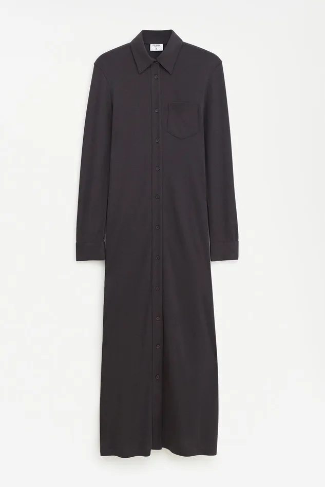 Women Jersey Shirt Dress Dark Chocolate Filippa K Dresses