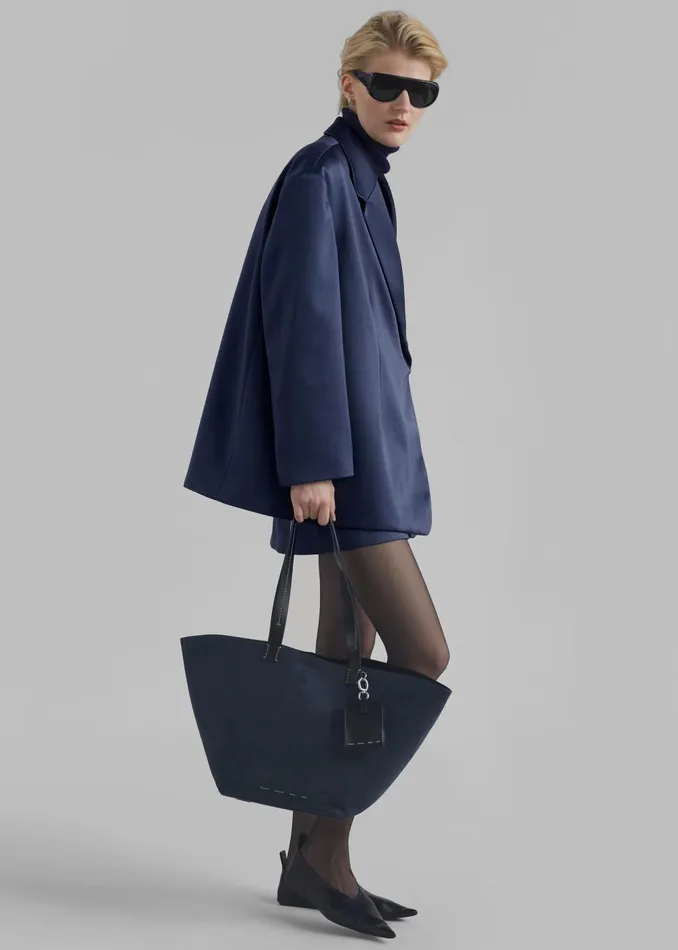 Women Jo Satin Blazer 8211 Navy The Frankie Shop Outerwear
