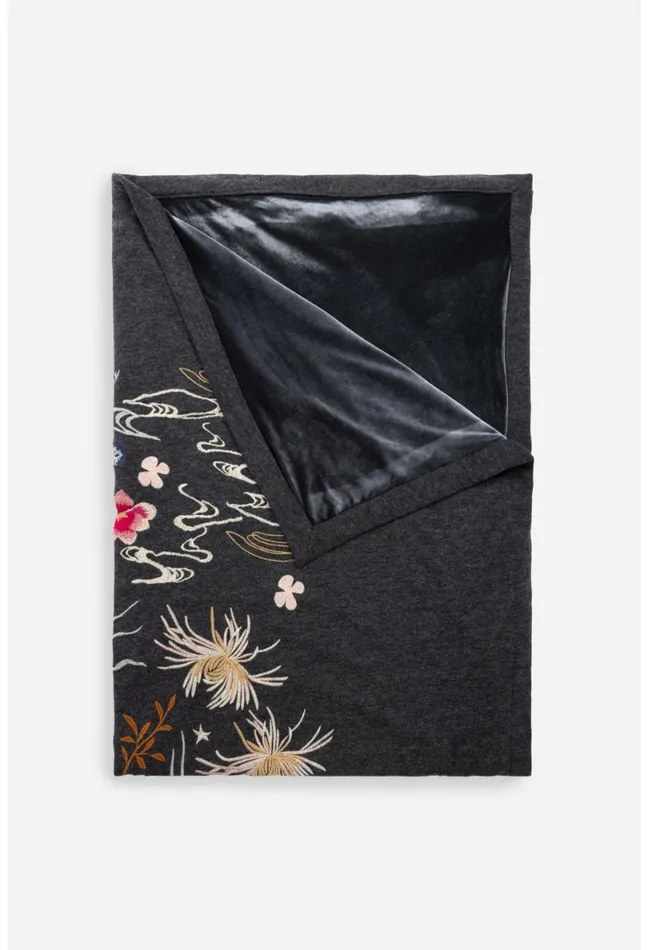 Women Johnny Was Blankets Emiko Throw Blanket Charcoal Grey