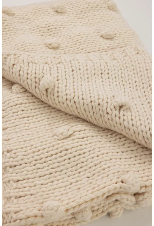 Women Johnny Was Blankets Pom Pom Throw Blanket 8211 Ivory Ivory