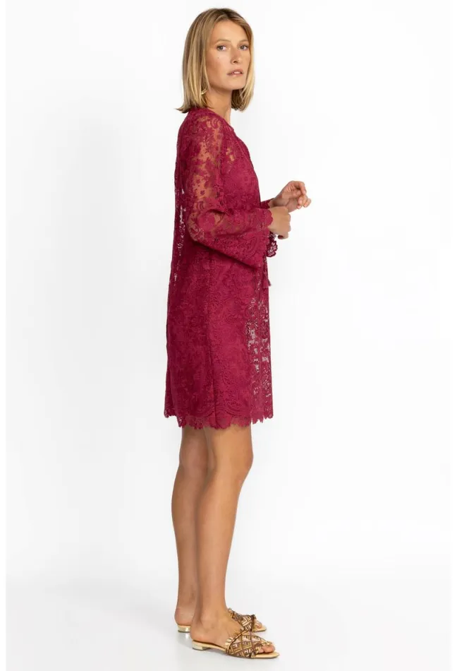 Women Johnny Was Dresses Harper Recycled Lace Mini Dress Smokey Rose