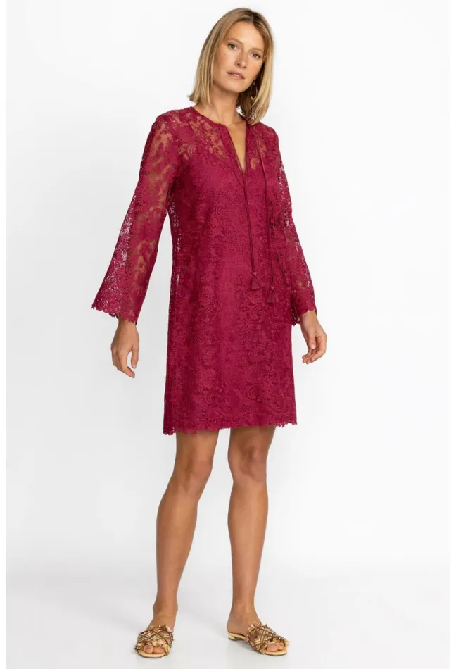 Women Johnny Was Dresses Harper Recycled Lace Mini Dress Smokey Rose