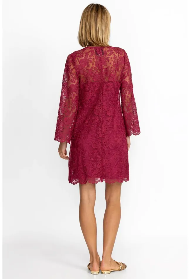 Women Johnny Was Dresses Harper Recycled Lace Mini Dress Smokey Rose