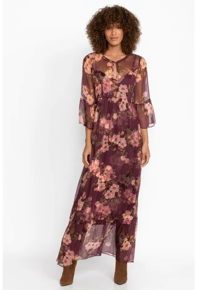 Women Johnny Was Dresses Winonna Silk Maxi Dress Winonna