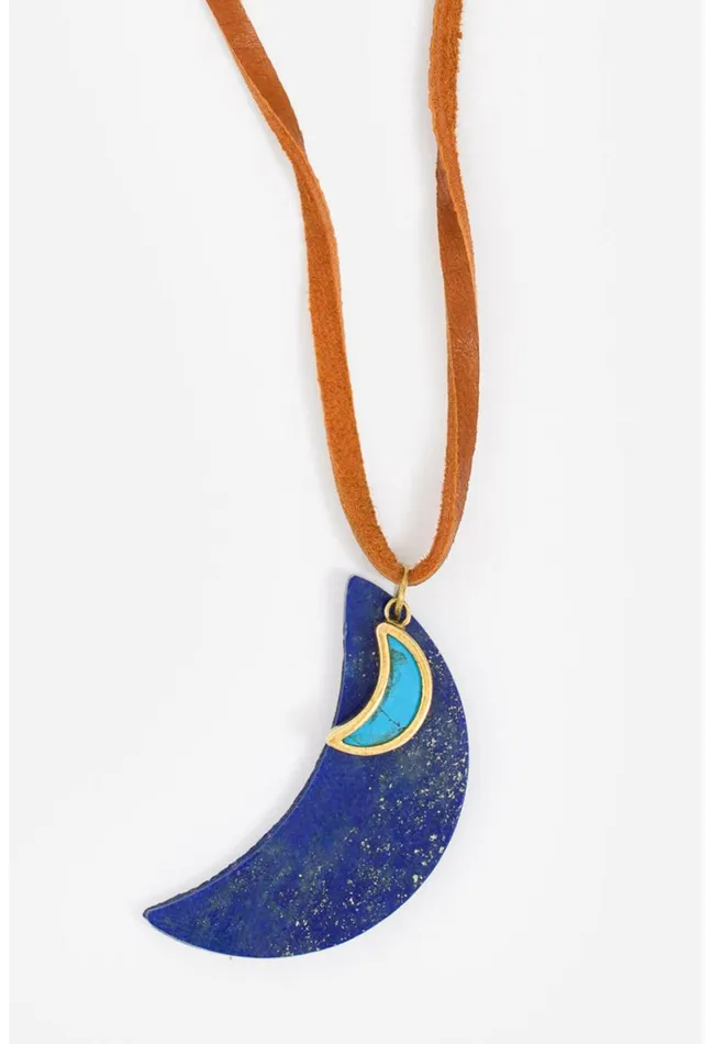 Women Johnny Was Jewelry Double Moon Necklace Natural