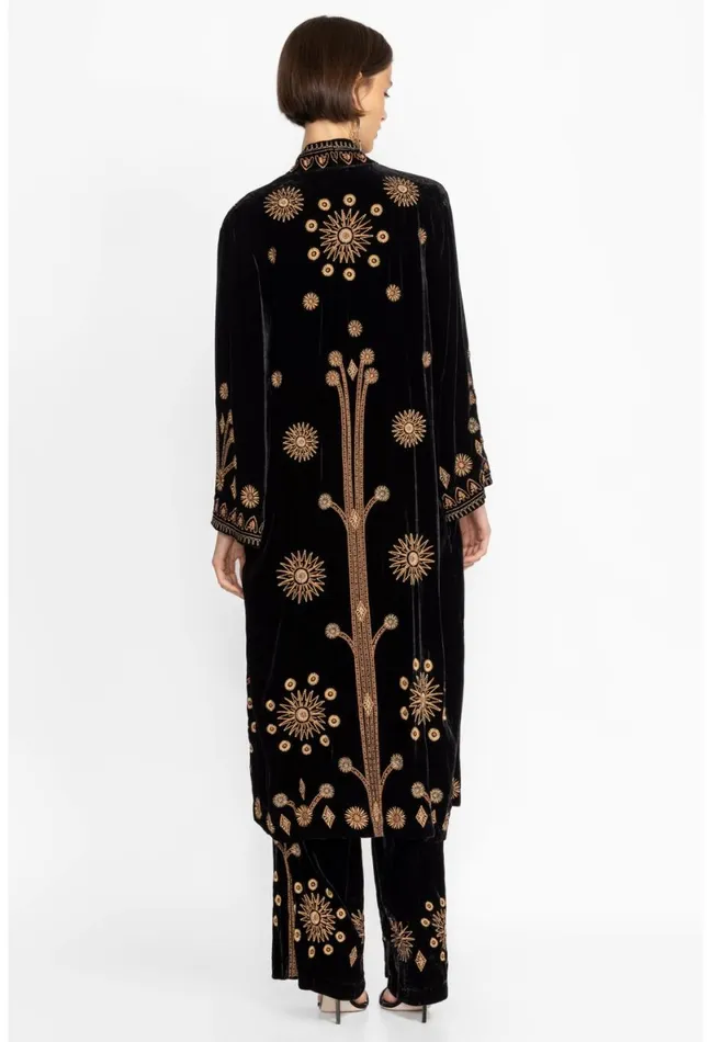 Women Johnny Was Kimonos Heidi Velvet Kimono Coat Black