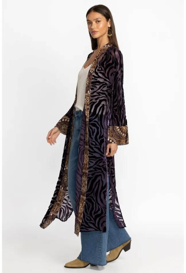 Women Johnny Was Kimonos Twilight Silk Kimono Eggplant