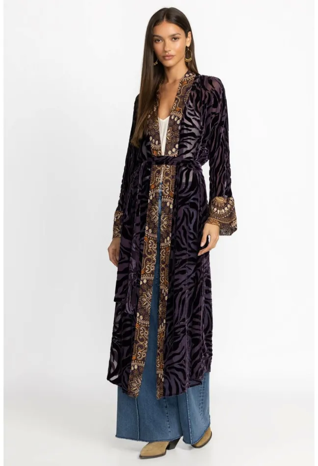 Women Johnny Was Kimonos Twilight Silk Kimono Eggplant