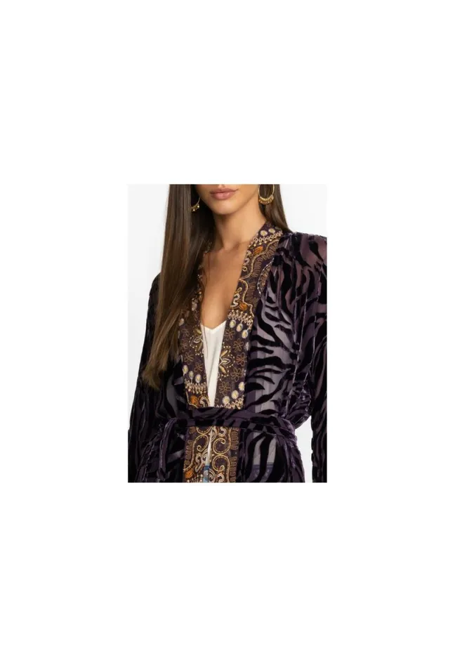 Women Johnny Was Kimonos Twilight Silk Kimono Eggplant