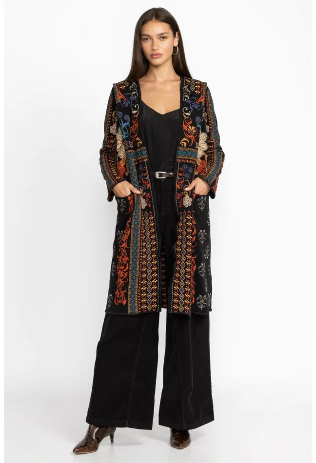 Women Johnny Was Outerwear Biya Duster 8211 Fabiana Black