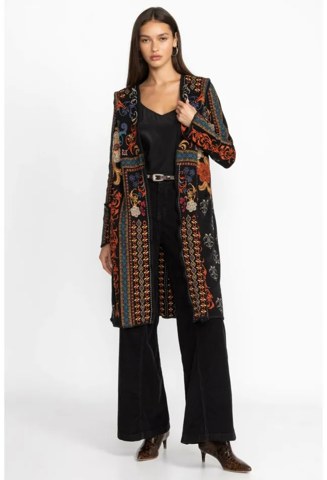 Women Johnny Was Outerwear Biya Duster 8211 Fabiana Black