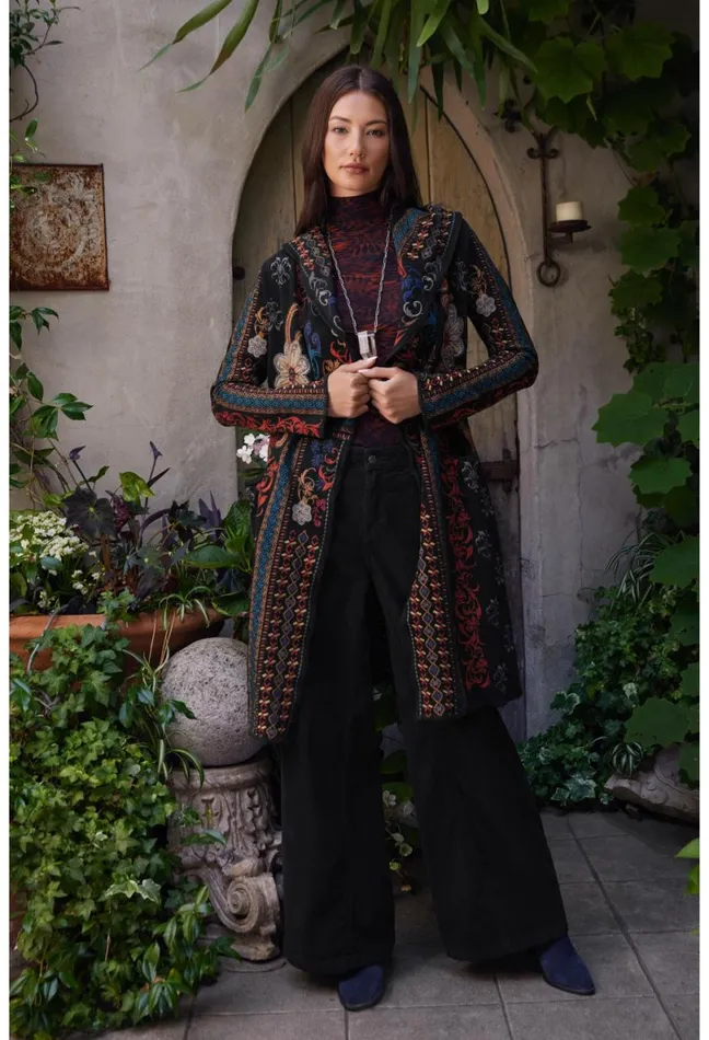 Women Johnny Was Outerwear Biya Duster 8211 Fabiana Black