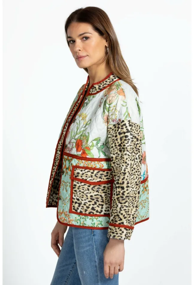 Women Johnny Was Outerwear Liliana Quilted Patch Pocket Jacket Liliana