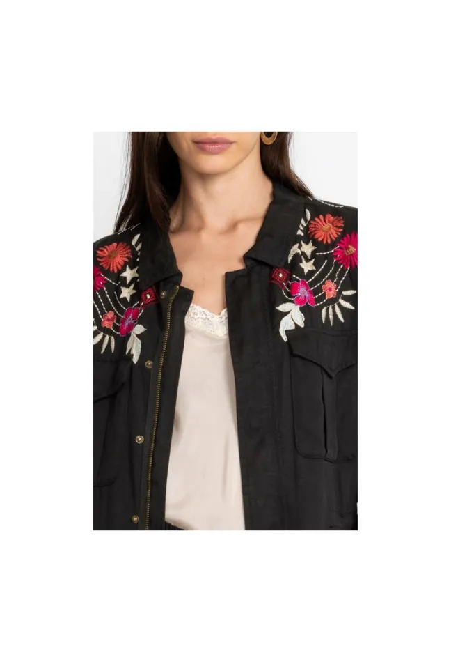 Women Johnny Was Outerwear Mika Paris Drawstring Military Jacket Black