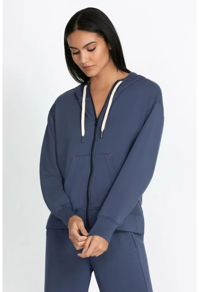 Women Johnny Was Outerwear Zip Hoodie Side Slits Outer Space