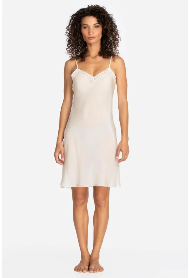 Women Johnny Was Slips and Camis Medium Slip Ecru