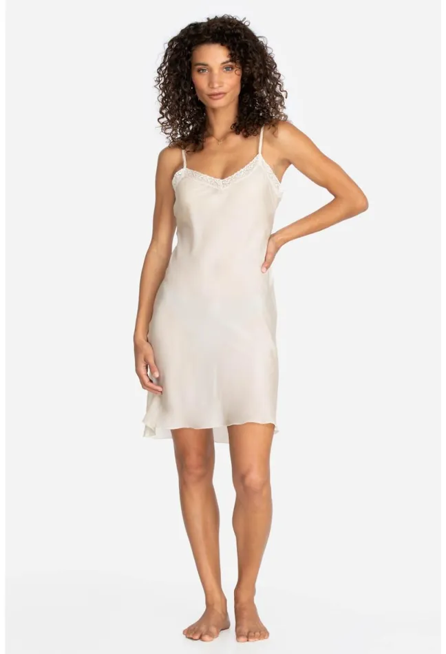 Women Johnny Was Slips and Camis Medium Slip Ecru