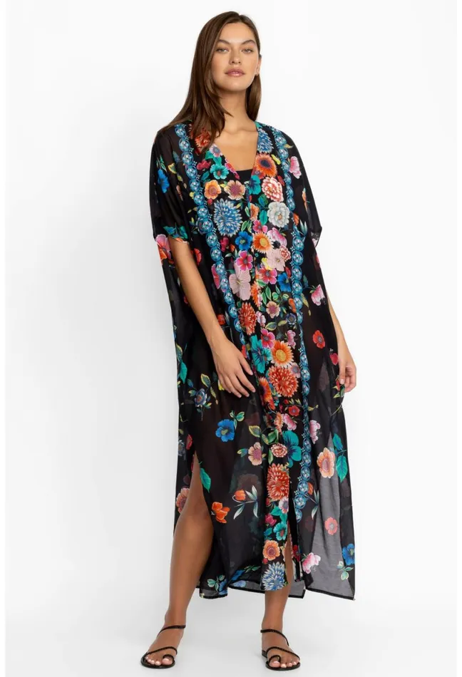 Women Johnny Was Swim and Resort Evening Palace VNeck Kaftan Evening